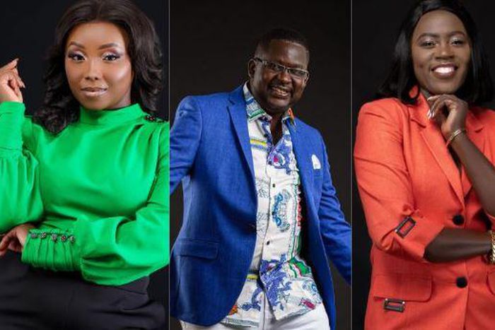 Catherine Kamau aka Kate Actress, Daniel Ndambuki aka Churchill and Esther Akoth akaAkothe who have been appointed to the Talanta Hela Technical Committee by Sports CS, Ababu Namwamba