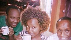 A tbt image of Kate Actress, Phil Director and Abel Mutua
