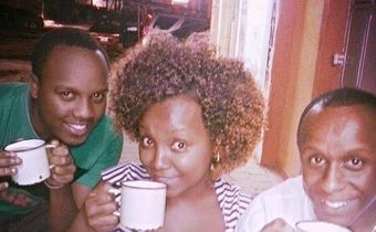 A tbt image of Kate Actress, Phil Director and Abel Mutua
