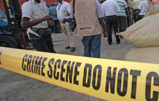 File image of a crime scene cordoned off by police