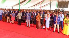 President William Ruto and other leaders at a church service at Kerugoya stadium, Kirinyaga County on January 22, 2023