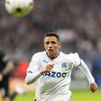 Alexis Sanchez of Marseille in action against Eintracht Frankfurt in the UEFA Champions League on October 26, 2022.