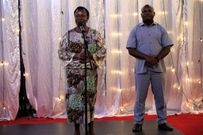 Governor Fernandes Barasa's wife speaking at their home when they hosted President William Ruto