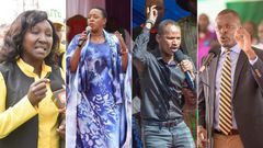 From left: Gladys Boss Shollei, Sabina Chege, Babu Owino and Ndindi Nyoro