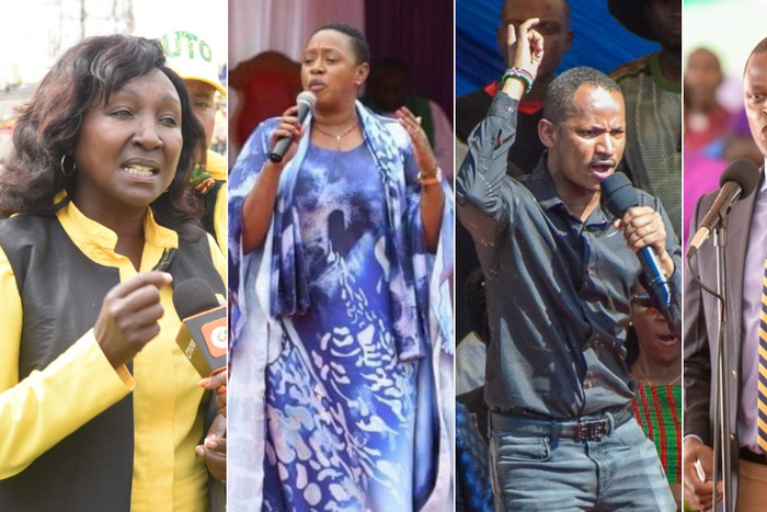 From left: Gladys Boss Shollei, Sabina Chege, Babu Owino and Ndindi Nyoro