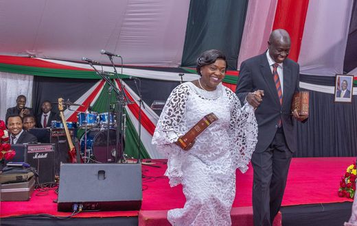 Deputy President Rigathi Gachagua & Dorcas Gachagua at the National Prayer Breakfast at Safari Park on May 30, 2024
