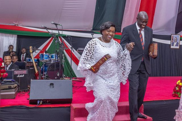 Deputy President Rigathi Gachagua & Dorcas Gachagua at the National Prayer Breakfast at Safari Park on May 30, 2024