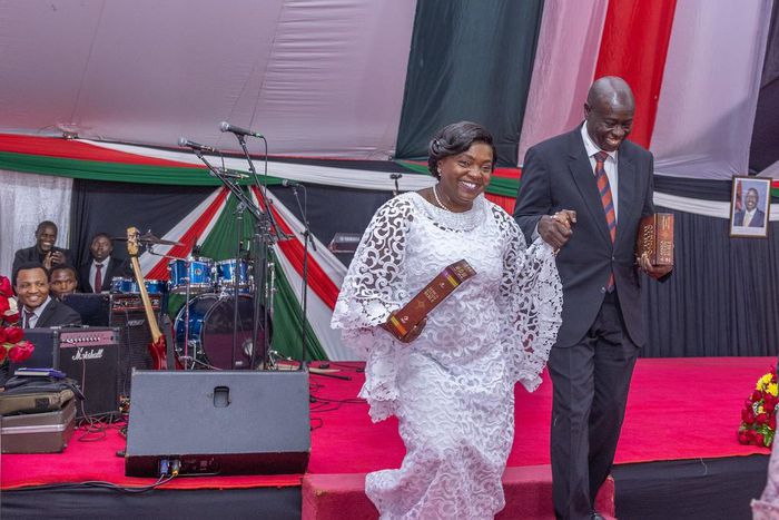 Deputy President Rigathi Gachagua & Dorcas Gachagua at the National Prayer Breakfast at Safari Park on May 30, 2024