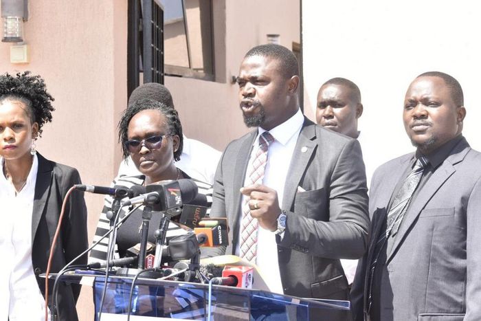 KMPDU Secretary General, Dr. Davji Bhimji Atellah addressing a media briefing