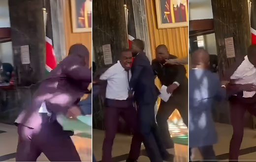 Silvanus Osoro tackled by fellow MPs as he tried accessing the National Assembly