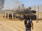 A destroyed Israeli tank in Gaza City on October 7.Hani Alshaer/Anadolu Agency via Getty Images