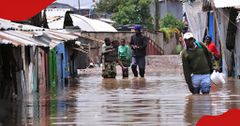 A community in Kenya experiencing floods