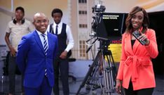 Safaricom CEO Peter Ndegwa with Citizen TV news anchor Yvonne Okwara