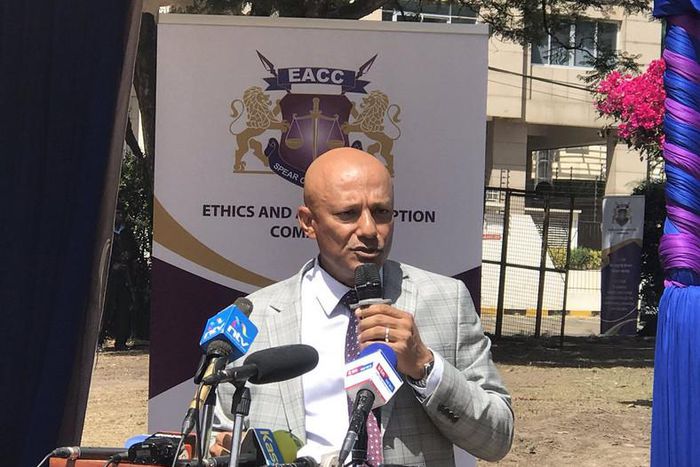 EACC’s CEO Twalib Mbarak during a past media briefing