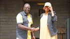 File image of nominated Senator Karen Nyamu and President William Ruto