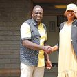 File image of nominated Senator Karen Nyamu and President William Ruto
