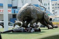 Some of the iconic wildlife sculptures that line up the streets of Mombasa and several roundabouts