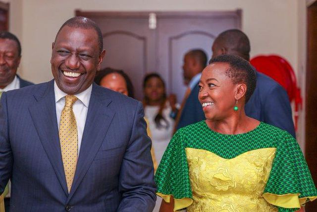 File image of President William Ruto with First Lady, Mama Rachel Ruto