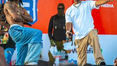 Diamond Platnumz & Juma Jux performing at the Wasafi Festival in Mwanza on August 12, 2023