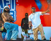 Diamond Platnumz & Juma Jux performing at the Wasafi Festival in Mwanza on August 12, 2023