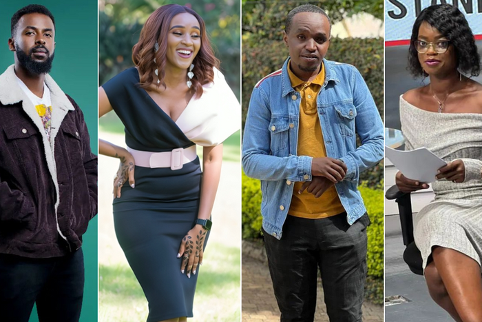 From left: A collage of 'Becky' actors Haji Nzibo 'Hakim', Lucy Maina 'Becky', Sammy Mwangi 'Tito', and Brenda Ngeso ' Maureen'