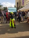 Manzi Wa Kibera took to the streets dressed in a designer twin thigh-high cut luminous outfit as she held up a placard asking for Peter Salasya's hand in marriage on October 19, 2022.