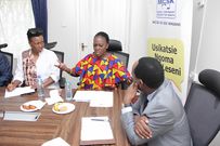 Kenyan singers Akothee, Wahu kagwi & other members of the Creative Technical Committee during a past meeting
