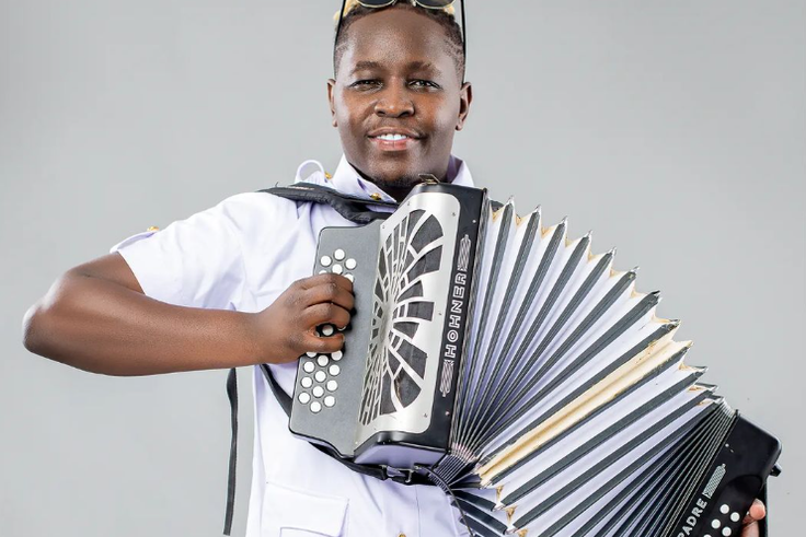 DJ Fatxo posing with an accordion