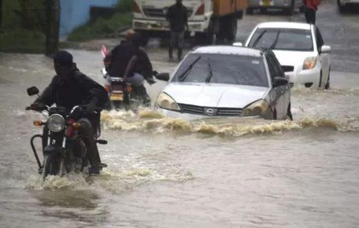 File image of flooded roads after heavy downpour in Nairobi, Kenya