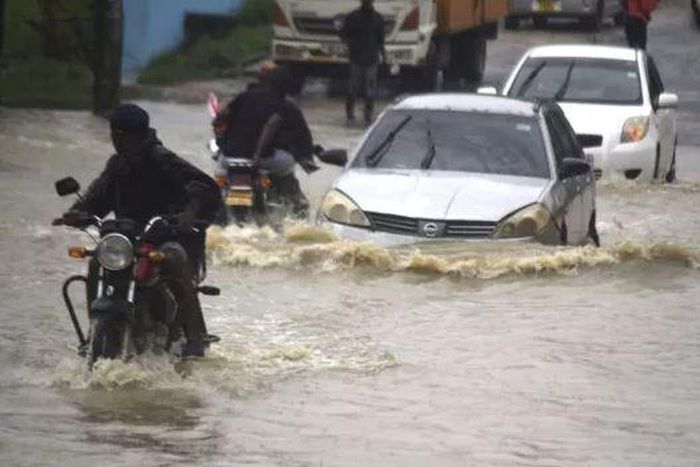 File image of flooded roads after heavy downpour in Nairobi, Kenya