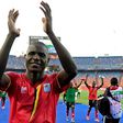 A file photo of Uganda forward Patrick Kaddu celebratng an Africa Cup of Nations victory over the Democratic Republic of Congo in Egypt last month.