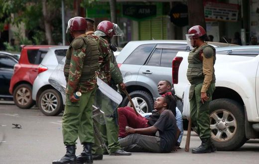 Protestors in Nairobi CBD
