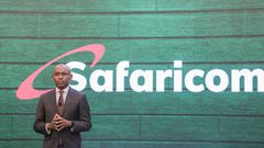 Safaricom CEO Peter Ndegwa presenting the HY23 results in November 2022