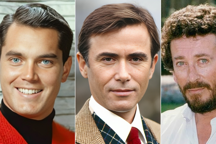 From left: Jesus' actors Jeffrey Hunter, Brian Deacon & Robert Powell