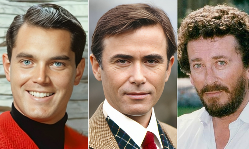From left: Jesus' actors Jeffrey Hunter, Brian Deacon & Robert Powell