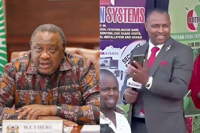 A collage image of retired President Uhuru Kenyatta and Benson Kiengei