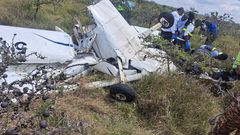A plane that crashed at Nairobi National Park after colliding with another plane mid-air on March 5, 2024