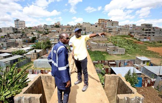Nairobi Governor Johnson Sakaja when he visited the infamous Njiru “footbridge” on Friday, June 2.