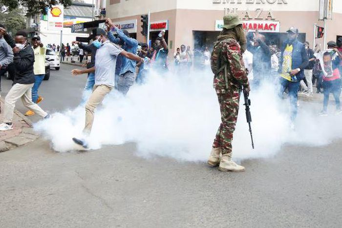 A photo of previous protests in Nairobi