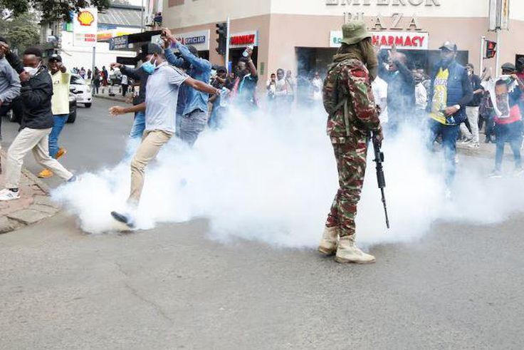 A photo of previous protests in Nairobi