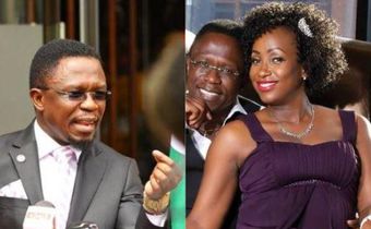 A collage image of Ababu Namwamba and his ex-wife, the late Priscah Mwaro