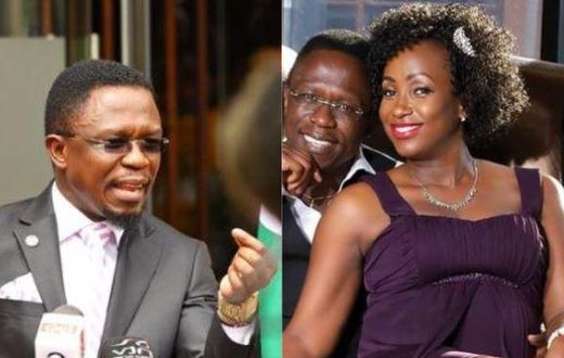 A collage image of Ababu Namwamba and his ex-wife, the late Priscah Mwaro