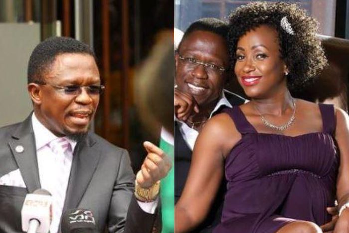 A collage image of Ababu Namwamba and his ex-wife, the late Priscah Mwaro