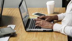A person using a laptop