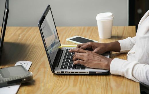 A person using a laptop