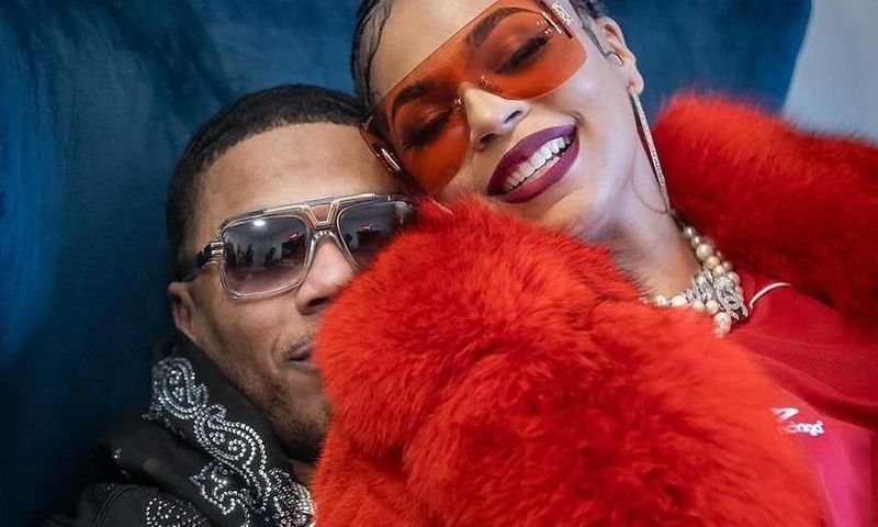 Nelly and Ashanti during their appearance and show at the State Farm Arena, Atlanta in April 2024