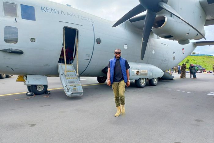 George Maringa during a past assignment in DRC