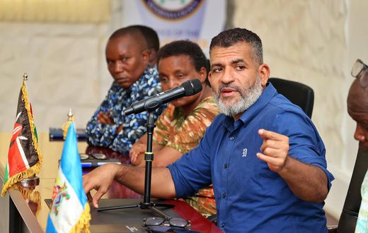 Mombasa Governor Abdulswamad Sheriff Nassir during a meeting in his office