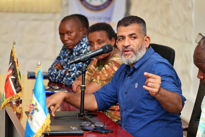 Mombasa Governor Abdulswamad Sheriff Nassir during a meeting in his office