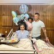 Vera Sidika, her husband Brown Mauzo, and their children Asia & Ice at the hospital after Vera's delivery